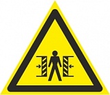 Знак "Внимание. Опасность зажима" (200*200*200 мм)